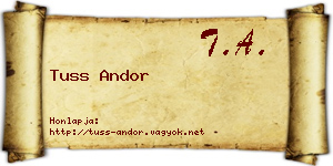 Tuss Andor névjegykártya